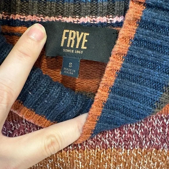 Frye Striped Multicolor Mock neck Sweater - Picture 4 of 7